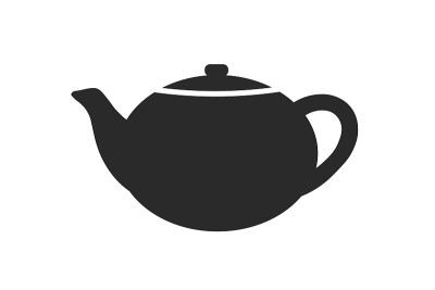 茶壶。简单的图标。平面设计的平面风格元素。向量EPS10插图。
