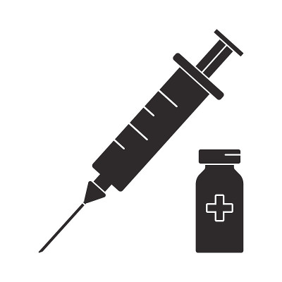 注射器和疫苗瓶，医学载体图标，注射概念。医疗保健