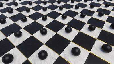 象棋场上的一个球体