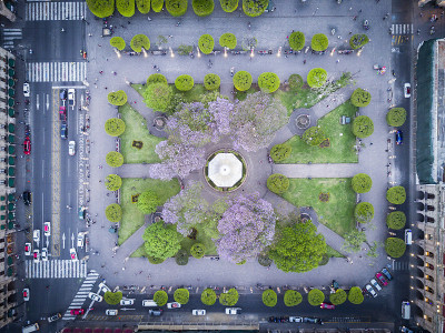 城市广场的空中