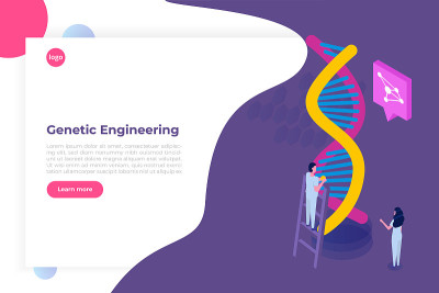 CRISPR CAS9 -基因工程等距概念。矢量图