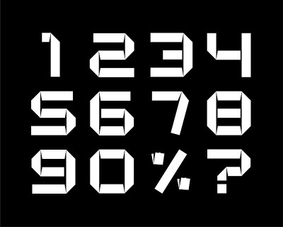 折纸的数字。集。矢量图