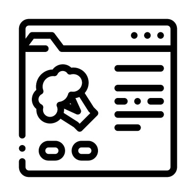 食物订单网站图标矢量大纲插图