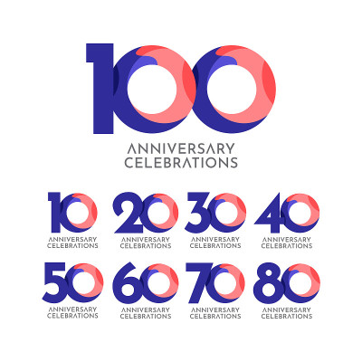 100周年庆典矢量模板设计插图