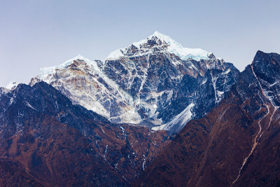 尼泊尔珠穆朗玛峰地区的山地景观