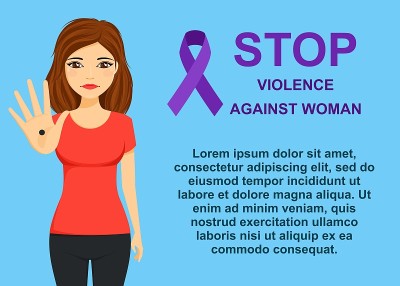 Concept, protest against domestic violence against
