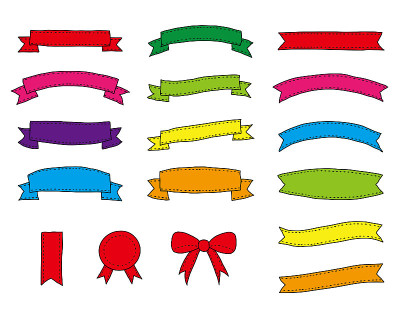 丝带handwritten_colorful