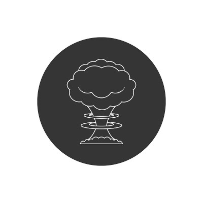 向量白色轮廓线核爆炸的图标