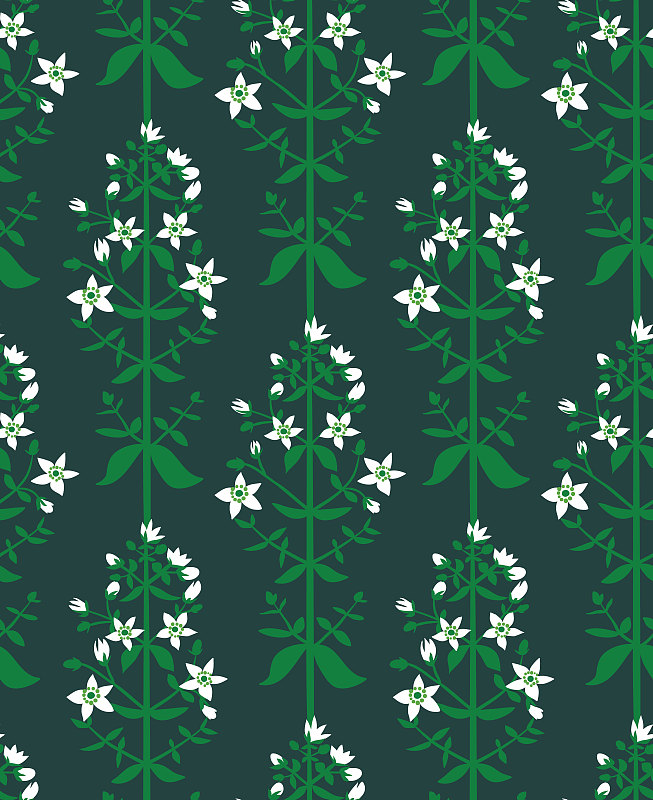 Saint John's wort flowers seamless pattern