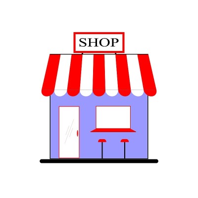 购物商店图标。商店插图背景和纹理。