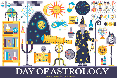 星座房子图标设计插图集。平面星座项目概念。矢量插图布局背景