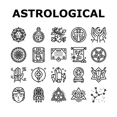 占星对象集合图标设置向量