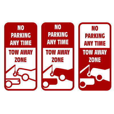 Vehicles tow away road sign - no car parking sign,