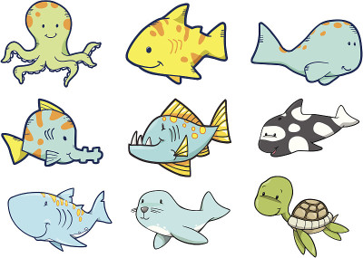 可爱的海洋生物套装