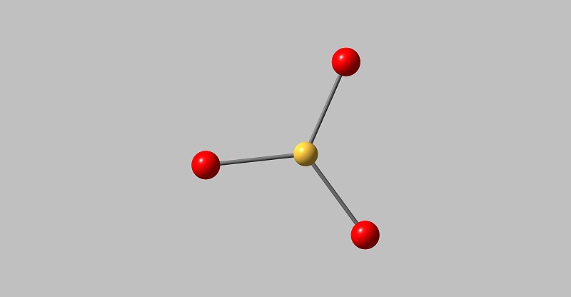 三溴化硼分子结构在灰色上孤立