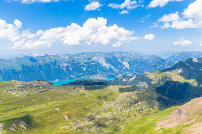 布里恩茨湖和阿尔卑斯山的全景