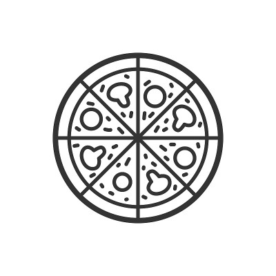 披萨图标符号。矢量插图。