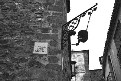 猴子街西班牙的Caceres Calle