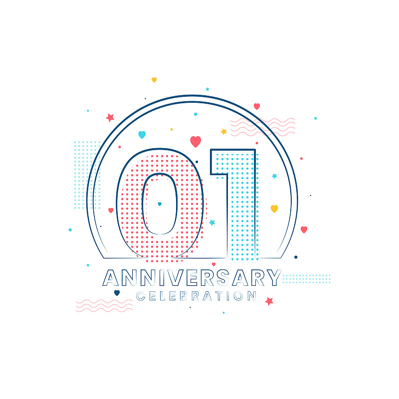 1周年庆典，现代1周年设计