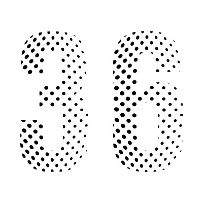 36号，半音36号。在白色背景上孤立的虚线插图。矢量插图。