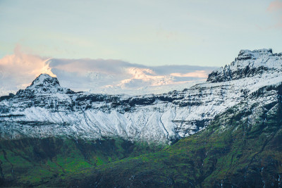 冰岛Fjallsárlón湖雪山的