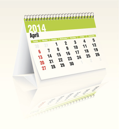 2014年4月台历
