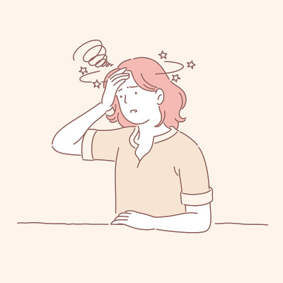 Line style stressed girl