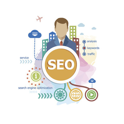 SEO(搜索引擎优化)概念的网站横幅
