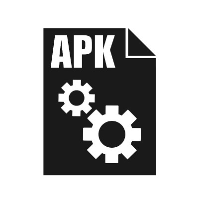 APK黑色文件矢量图标，平面设计风格
