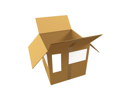 打开3d纸板箱