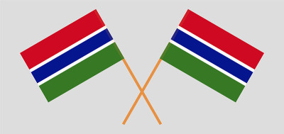 Crossed flags of the Gambia