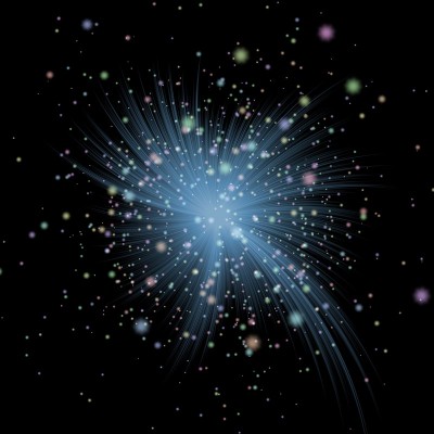 爆炸的星系。星云抽象艺术的相互作用