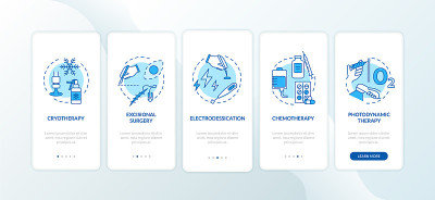 皮肤癌治疗登陆手机应用页面屏幕的概念