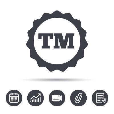 注册TM商标图标。知识的工作。