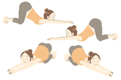 Yoga cat pose meditation (no lines)