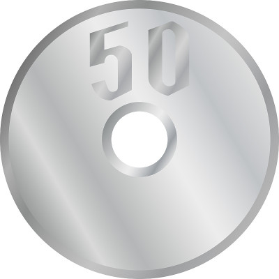 日本50日元硬币孤立矢量插图