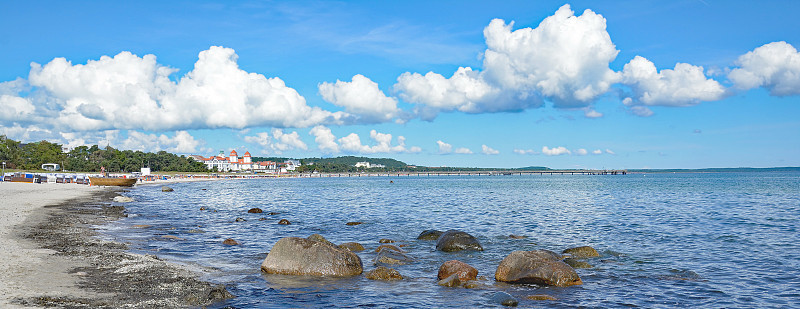 宾茨海滩，Rügen，波罗的海，德国