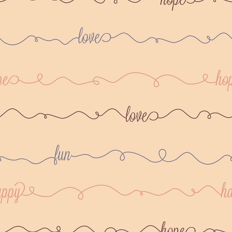 矢量无缝图案与字爱