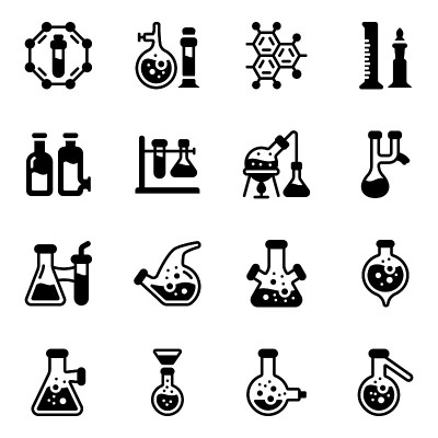 固体图标中的化学实验包