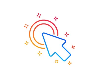 Click here line icon. Push the button sign. Vector