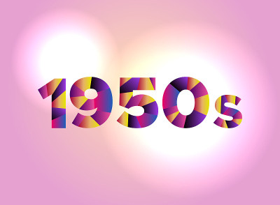 20世纪50年代概念彩色文字艺术插图