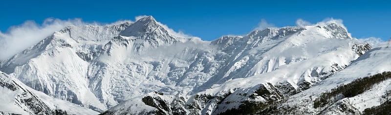 喜马拉雅山。安纳普尔纳峰山地块