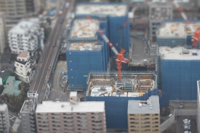 来自横滨地标大厦的微型景观