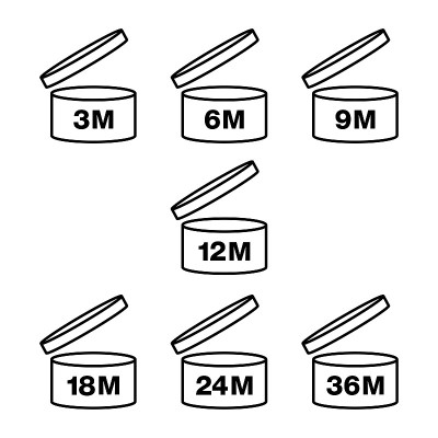 周期后打开(PAO)设置，保质期矢量图标