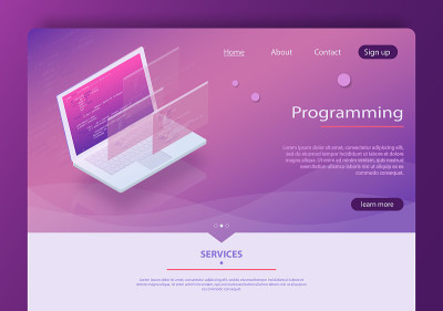 Concept of web development, programming and coding