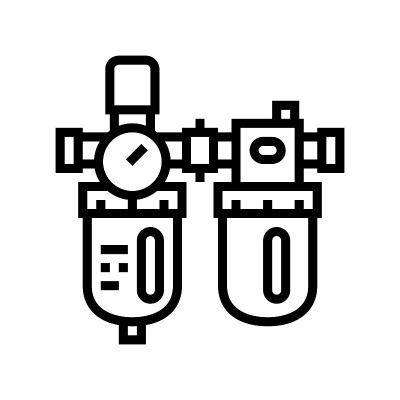 过滤器的空气压缩机线图标矢量插图