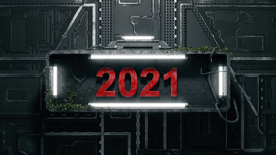 新年快乐。在2021年开始。三维演示