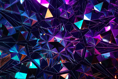 霓虹灯抽象纹理背景用几何三角形形状构成