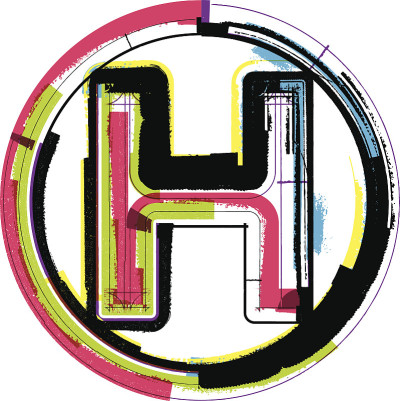 彩色Grunge字体H