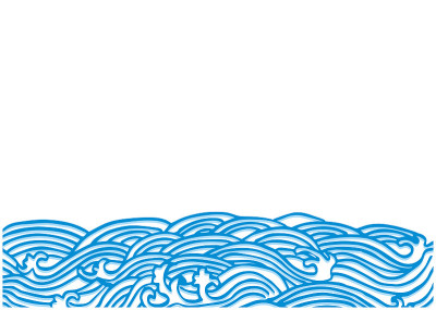 日式波浪水背景